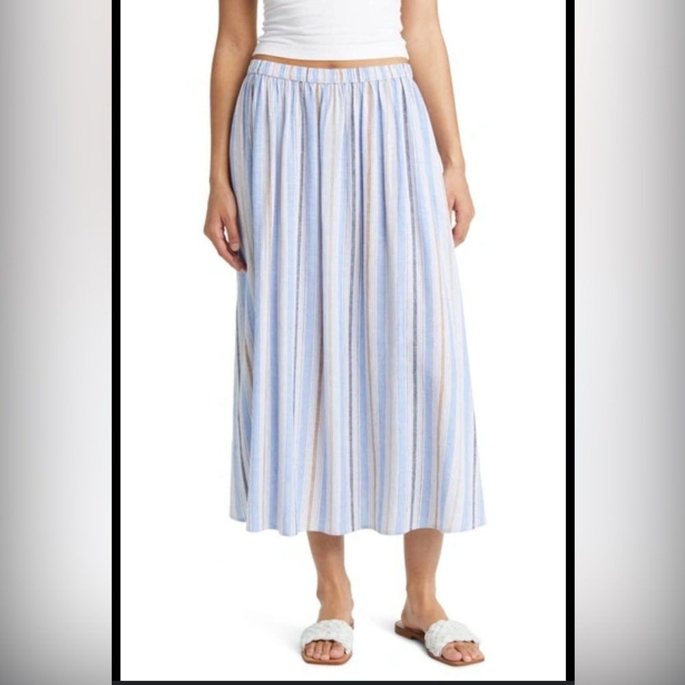 Women’s Caslon Striped Maxi Skirt, Large